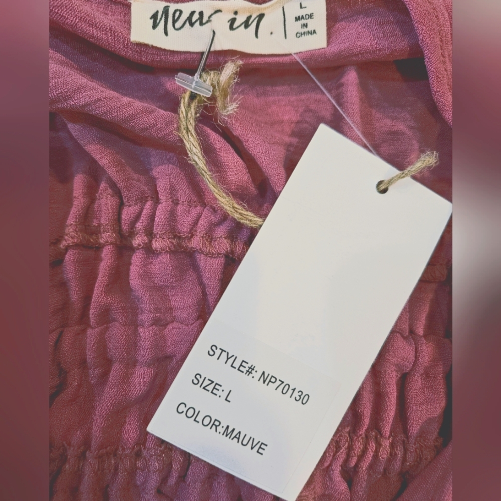 Mauve Pink Sleevless Gathered Waist Jumpsuit With Pockets - Picture 8 of 15